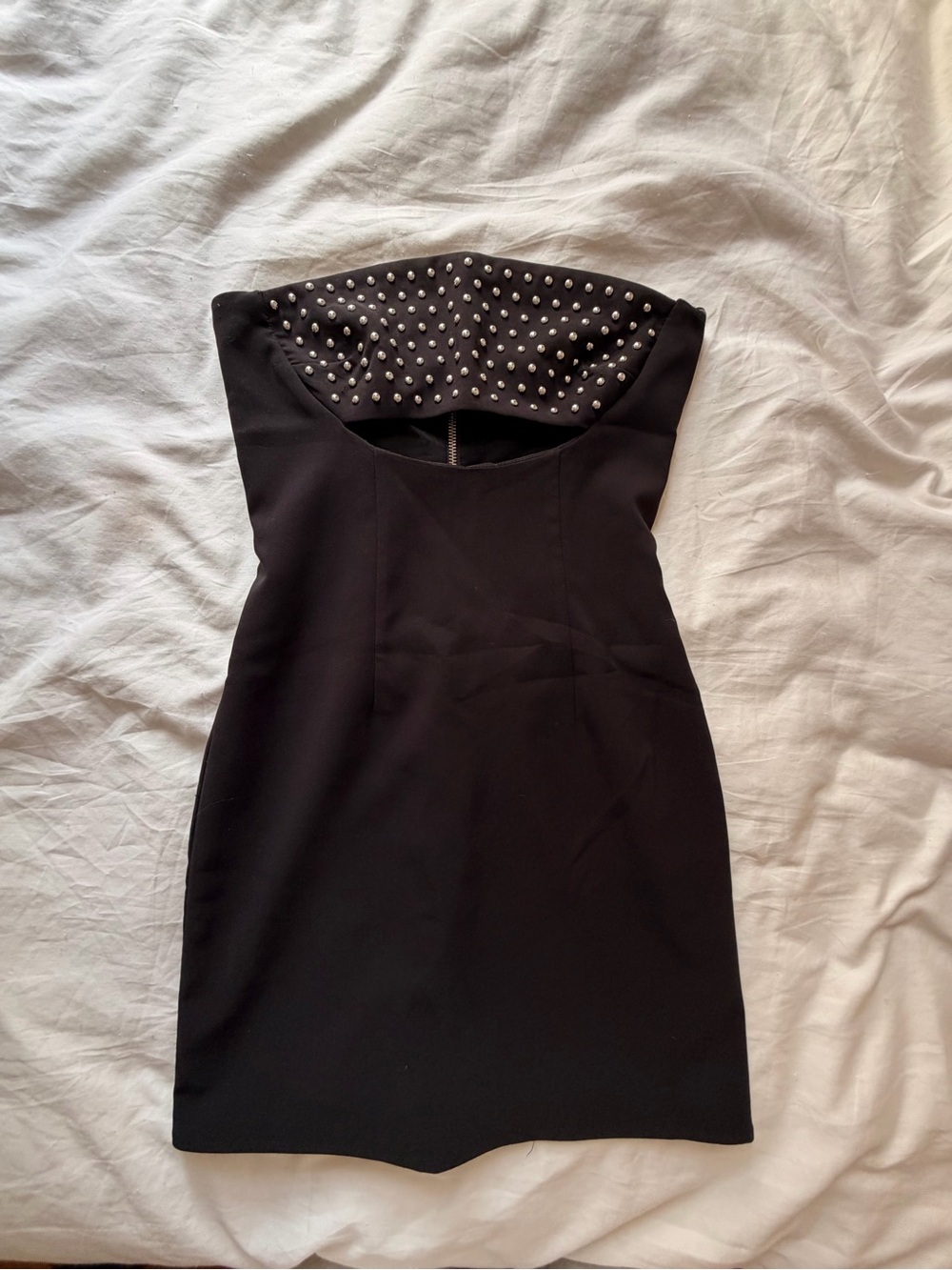 Revolve Strapless Black Studded Bodycon Dress